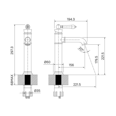 Смеситель для настольной раковины, IDDIS Oxford OXFSB01i01, хром